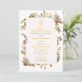 Poite Janeu Upanayanam Hindu Holy Thread Blue Gold Einladung (Stehend Vorderseite)