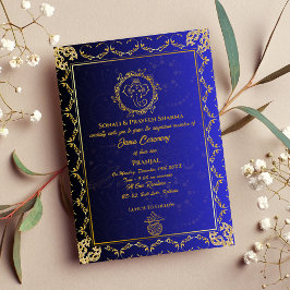 Poite Janeu Upanayanam Hindu Holy Thread Blue Gold Einladung