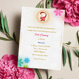 Poite Janeu Upanayanam Hindu Holy Thread Floral Einladung