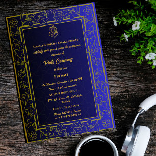 Poite Janeu Upanayanam Hindu Holy Thread Floral Einladung