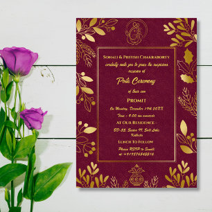 Poite Janeu Upanayanam Hindu Holy Thread Floral Einladung