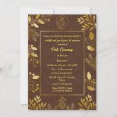 Poite Janeu Upanayanam Hindu Holy Thread Floral Einladung (Vorderseite)