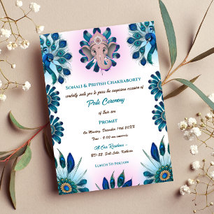 Poite Janeu Upanayanam Hindu Holy Thread Peacock Einladung