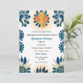 Poite Janeu Upanayanam Hindu Holy Thread Peacock Einladung (Stehend Vorderseite)