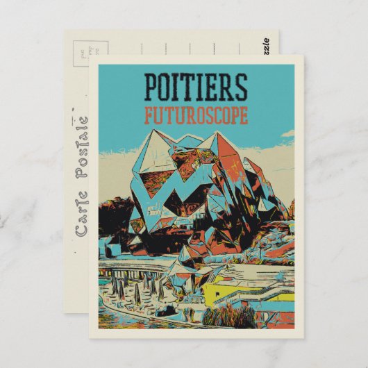 Poitiers Frankreich Blick auf den futuroscope Them Postkarte (Vorne/Hinten)