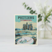 Poitiers Frankreich Blick auf den futuroscope Them Postkarte (Stehend Vorderseite)