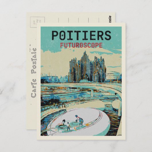 Poitiers Frankreich Blick auf den futuroscope Them Postkarte (Vorne/Hinten)