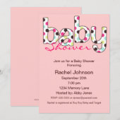 Poka Dot Babydusche Einladung (Vorne/Hinten)