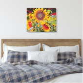 Poka-dot Sonnenblume Leinwanddruck (Insitu (Schlafzimmer))