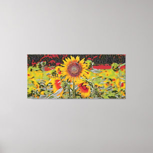 Poka-dot Sonnenblume Leinwanddruck
