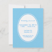 Poka Dots Blue Foto Baby Boy Shower Ankündigung (Rückseite)