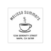 Pokal der Kaffeebar-Adresse Gummistempel (Prägung)
