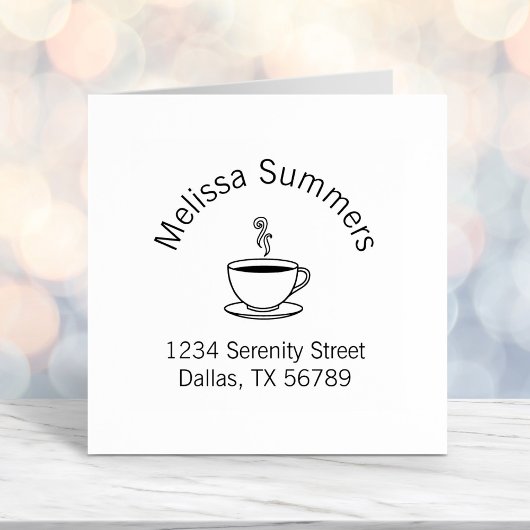 Pokal der Kaffeebar-Adresse Permastempel