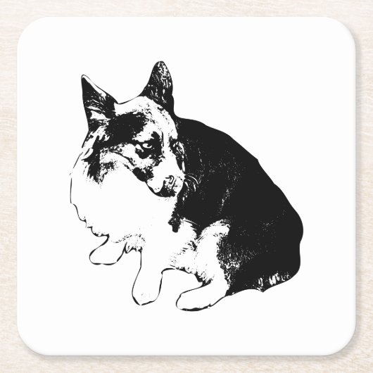 Pokalständer, Foxy Friend Rechteckiger Pappuntersetzer (Vorderseite)