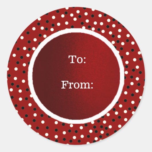 Poke A Dot Red Blk & White Sticker to / from (Vorderseite)