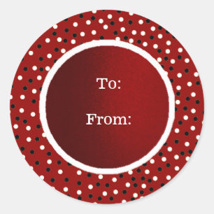 Poke A Dot Red Blk & White Sticker to / from