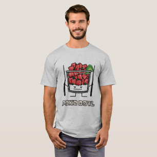 Poke Bowl Hawaii Roher Fischsalat Stäbchen aku T-Shirt