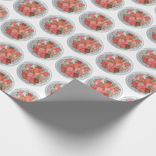 Poké Hawaiian Food Raw Fish Ahi Tuna Poke Bowl Geschenkpapier (Ecke)