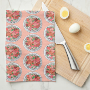 Poké Hawaiian Food Raw Fish Ahi Tuna Poke Bowl Geschirrtuch