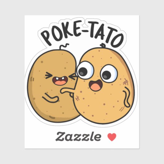 Poke-tato Funny Potato Pun Aufkleber (Blatt)
