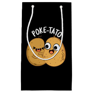 Poke tato Funny Potato Pun Dark BG Kleine Geschenktüte
