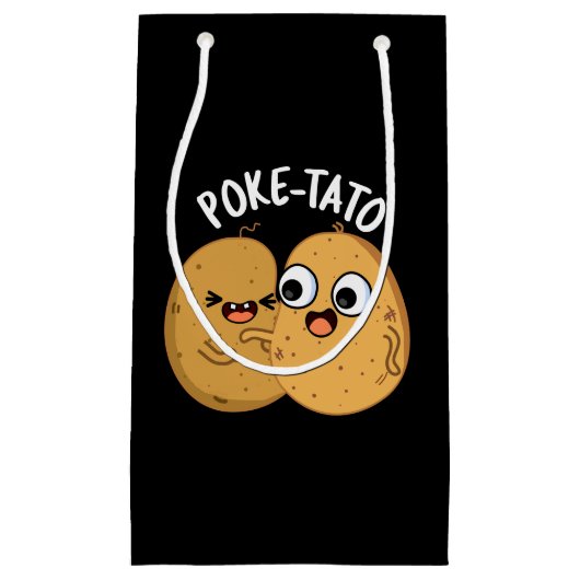 Poke tato Funny Potato Pun Dark BG Kleine Geschenktüte (Vorderseite)