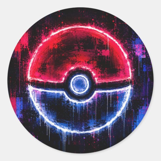 Pokéball-Kunst Runder Aufkleber (Vorderseite)