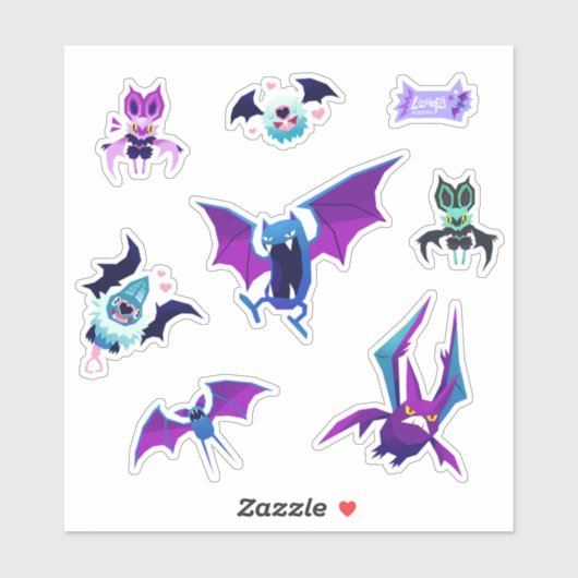 Pokebats stickers aufkleber (Blatt)
