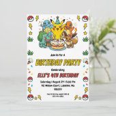 Pokémon Birthday Invitations Einladung (Stehend Vorderseite)
