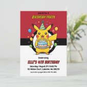 Pokémon Birthday Invitations Einladung (Stehend Vorderseite)