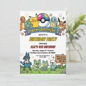 Pokémon Birthday Invitations Einladung (Stehend Vorderseite)