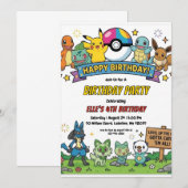 Pokémon Birthday Invitations Einladung (Vorne/Hinten)