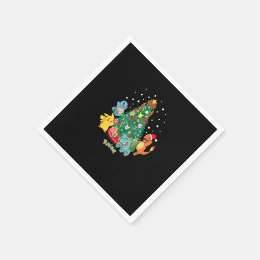 Pokémon Christmas - Pokémon Weihnachtsbaum Serviette (Ecke)