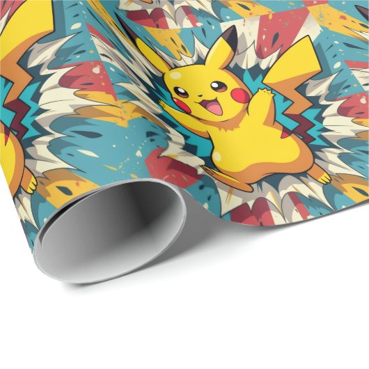 Pokémon und seine Treue Freunde Geschenkpapier (Rolleneckpunkt)