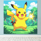 Pokémon und seine Treue Freunde Leinwanddruck (Insitu (Holzboden))