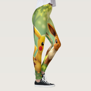 Pokémon und seine Treue Freunde Leinwanddruck Leggings