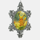 Pokémon und seine Treue Freunde Schneeflocken Zinn-Ornament (Links)