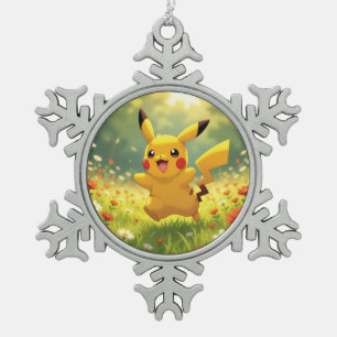 Pokémon und seine Treue Freunde Schneeflocken Zinn-Ornament