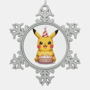 Pokémon und seine Treue Freunde Schneeflocken Zinn-Ornament