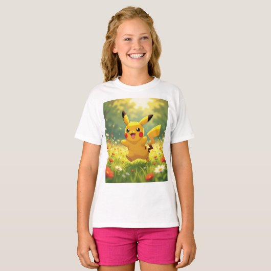 Pokémon und seine Treue Freunde T-Shirt (Vorne ganz)