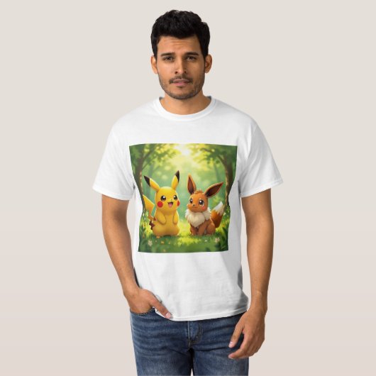 Pokémon und seine Treue Freunde T-Shirt (Vorne ganz)