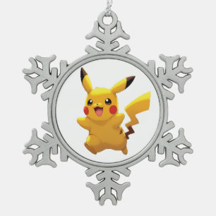Pokémon und seine Treue Freunde T-Shirt Schneeflocken Zinn-Ornament