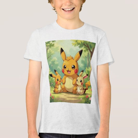 Pokémon und seine Treue Freunde Tri-Blend Shirt (Vorderseite)