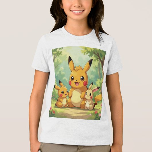 Pokémon und seine Treue Freunde Tri-Blend Shirt (Vorderseite)