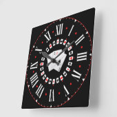 Poker Ace Of Spades With Roman Numerals Quadratische Wanduhr (Winkel)