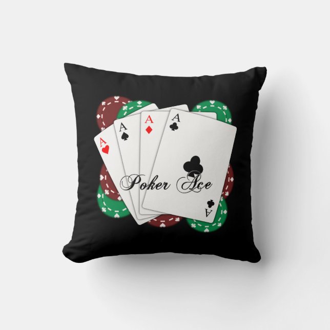 Poker Ace Playing Cards Kissen (Vorderseite)