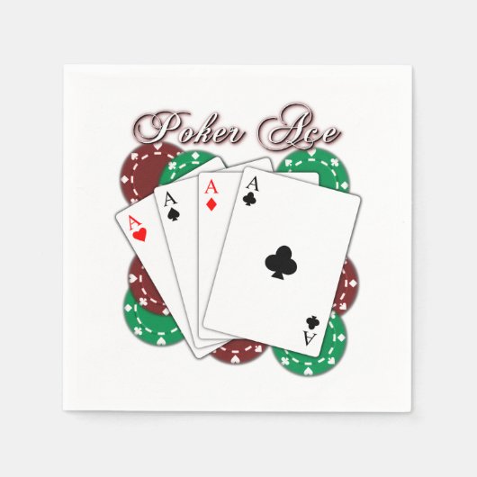 Poker Ace Spielkarten Napkins Serviette (Vorderseite)