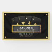 Poker Aces Black & Gold Bachelor Party Banner (Horizontal)