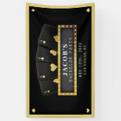 Poker Aces Black & Gold Bachelor Party Banner (Vertikal)