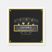 Poker Aces Black & Gold Bachelor Party Serviette (Vorderseite)